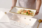 Golden Salerno Rectangular Chafing Dish - Gold